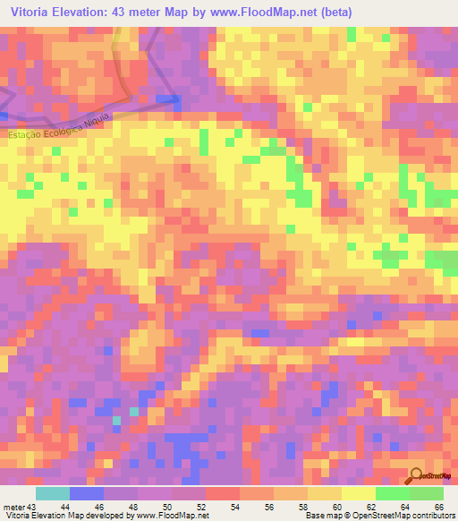 Vitoria,Brazil Elevation Map