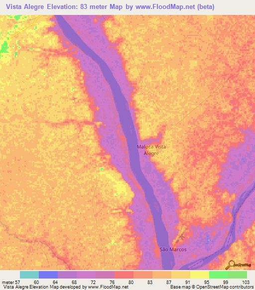 Vista Alegre,Brazil Elevation Map