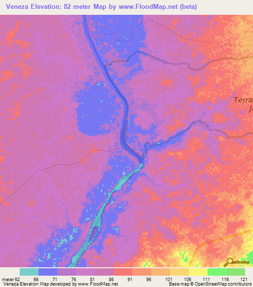 Veneza,Brazil Elevation Map