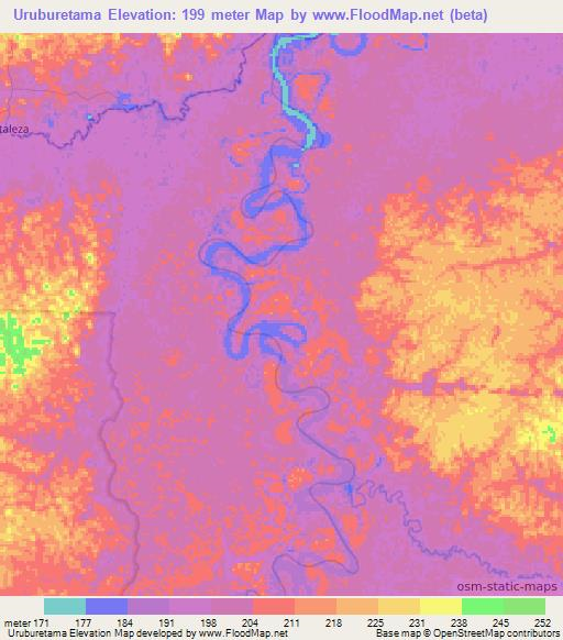 Uruburetama,Brazil Elevation Map