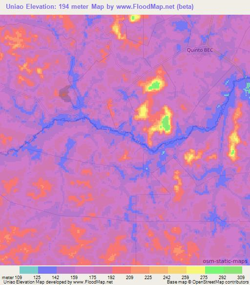 Uniao,Brazil Elevation Map