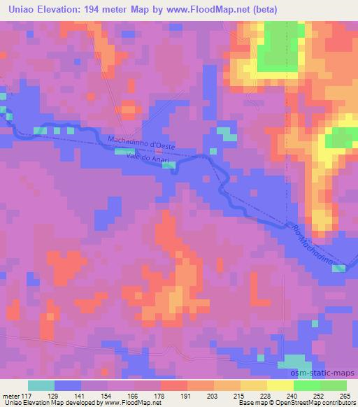 Uniao,Brazil Elevation Map