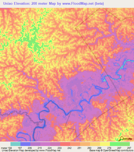 Uniao,Brazil Elevation Map