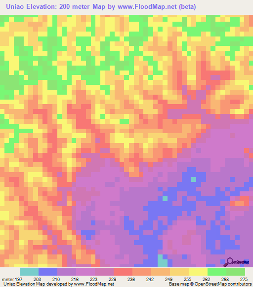 Uniao,Brazil Elevation Map