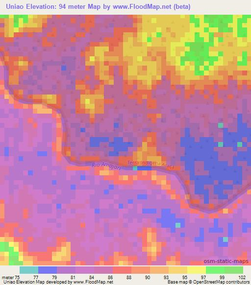 Uniao,Brazil Elevation Map