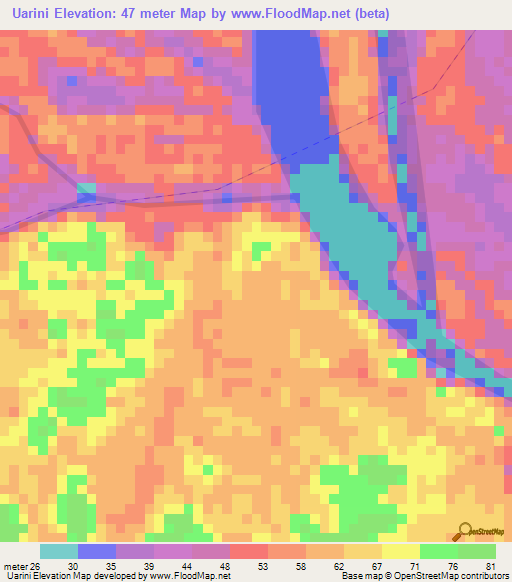 Uarini,Brazil Elevation Map