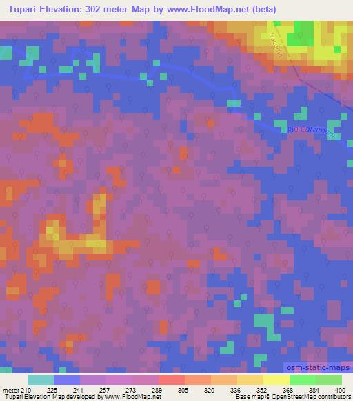 Tupari,Brazil Elevation Map