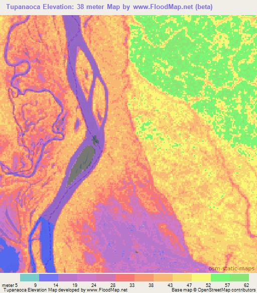 Tupanaoca,Brazil Elevation Map