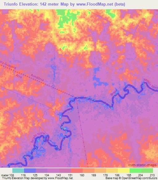 Triunfo,Brazil Elevation Map