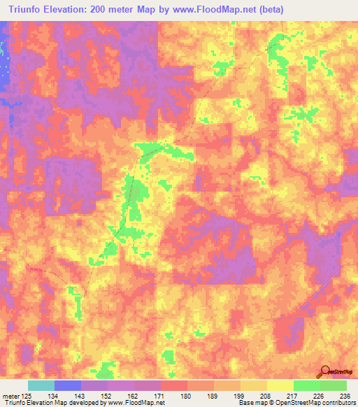 Triunfo,Brazil Elevation Map