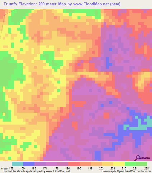 Triunfo,Brazil Elevation Map