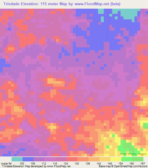 Trindade,Brazil Elevation Map