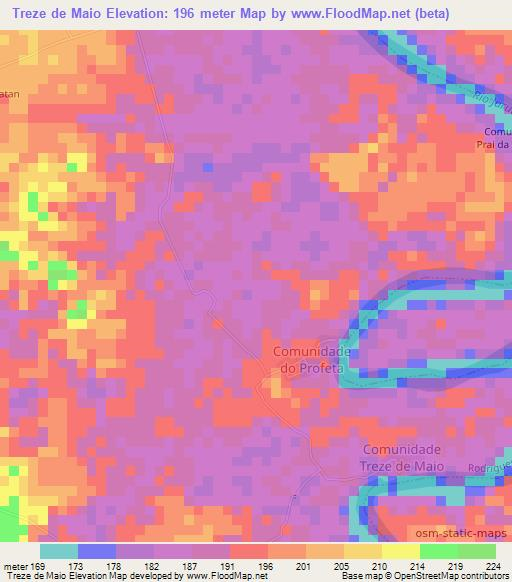 Treze de Maio,Brazil Elevation Map