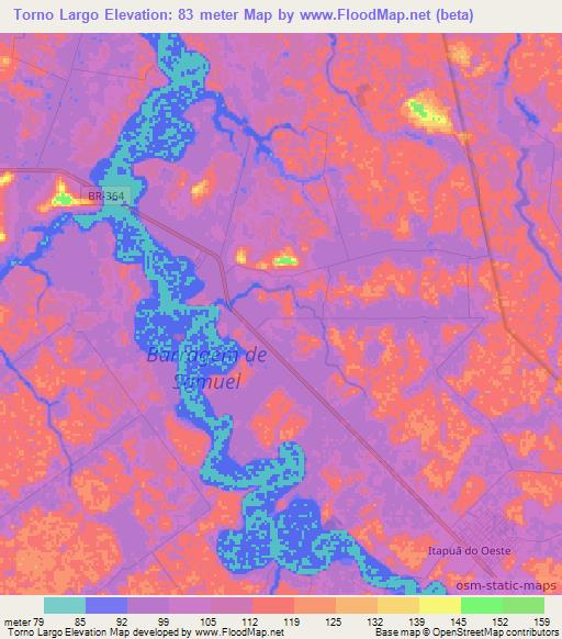 Torno Largo,Brazil Elevation Map