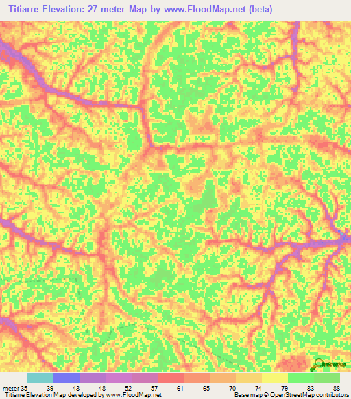 Titiarre,Brazil Elevation Map