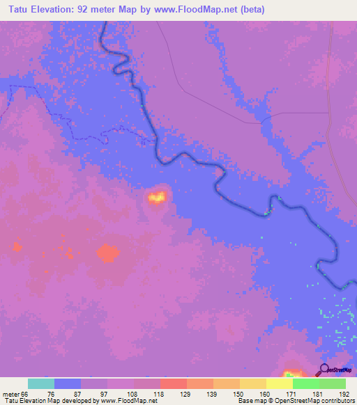 Tatu,Brazil Elevation Map