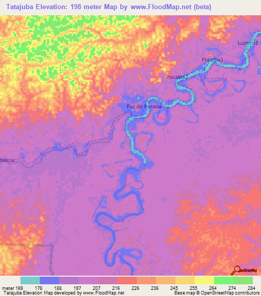 Tatajuba,Brazil Elevation Map