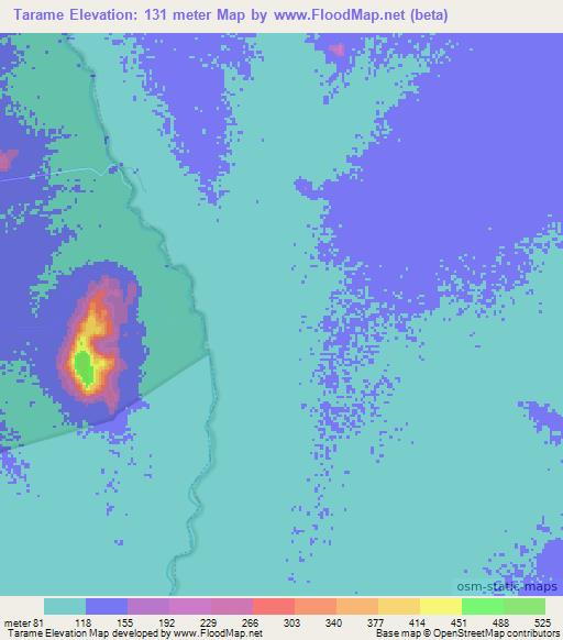 Tarame,Brazil Elevation Map