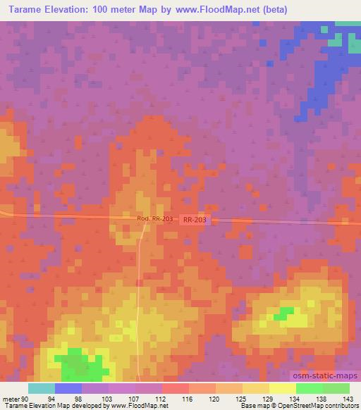 Tarame,Brazil Elevation Map