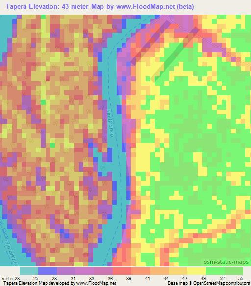 Tapera,Brazil Elevation Map