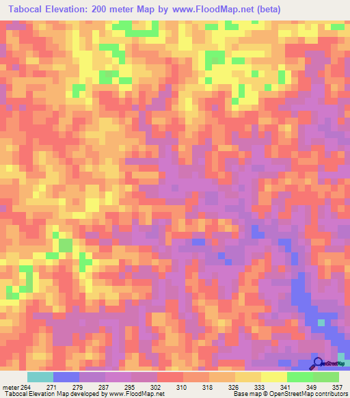 Tabocal,Brazil Elevation Map