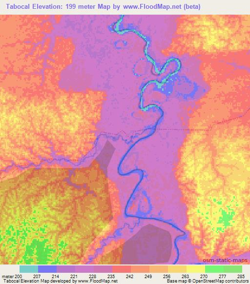 Tabocal,Brazil Elevation Map