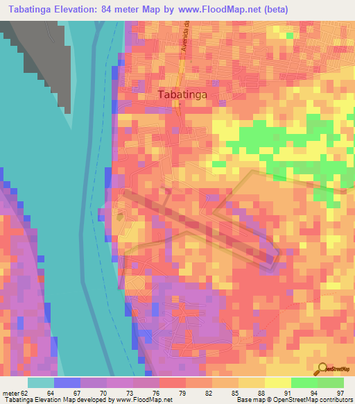 Tabatinga,Brazil Elevation Map