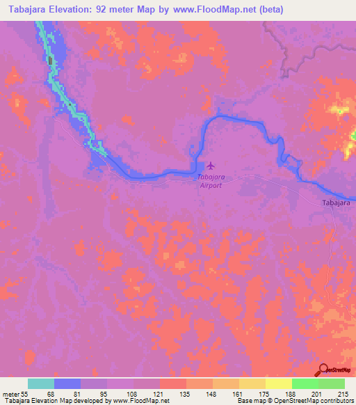 Tabajara,Brazil Elevation Map