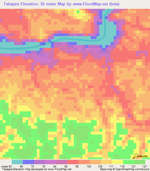 Tabajara,Brazil Elevation Map