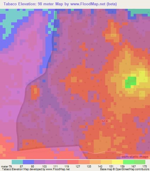 Tabaco,Brazil Elevation Map