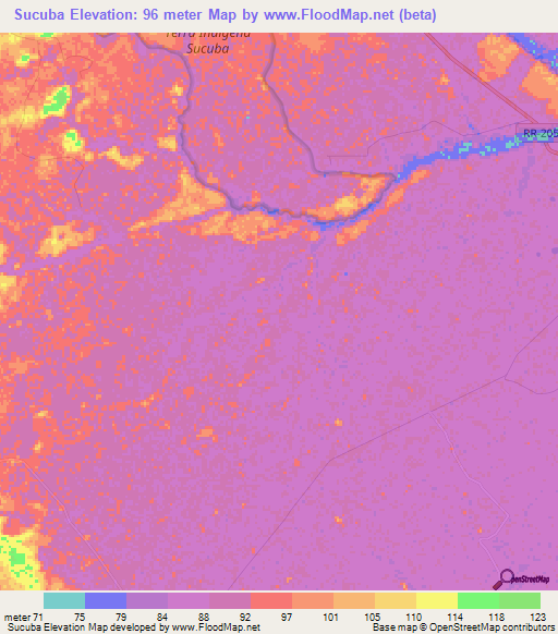 Sucuba,Brazil Elevation Map