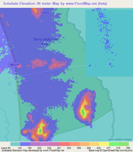 Soledade,Brazil Elevation Map