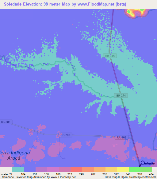 Soledade,Brazil Elevation Map