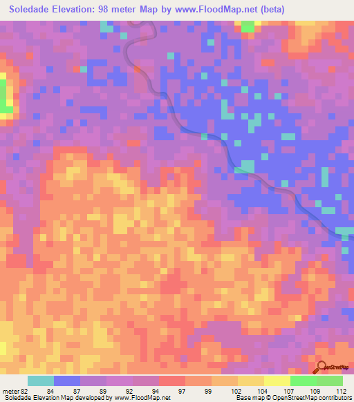 Soledade,Brazil Elevation Map