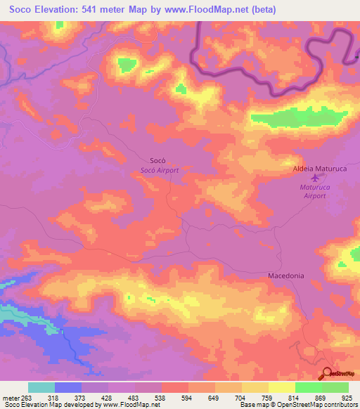 Soco,Brazil Elevation Map