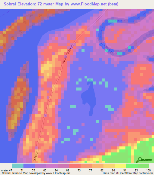 Sobral,Brazil Elevation Map