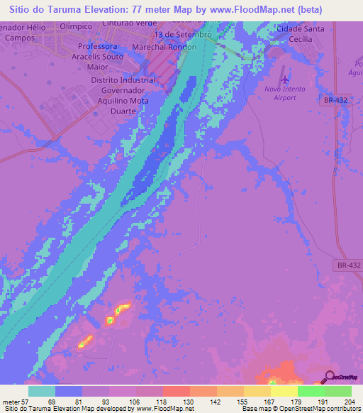 Sitio do Taruma,Brazil Elevation Map