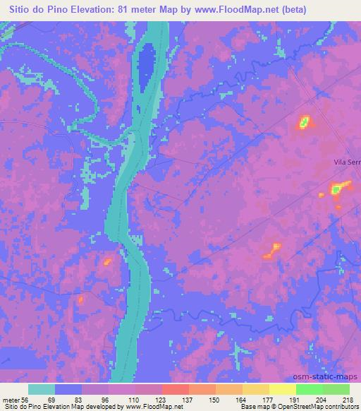 Sitio do Pino,Brazil Elevation Map