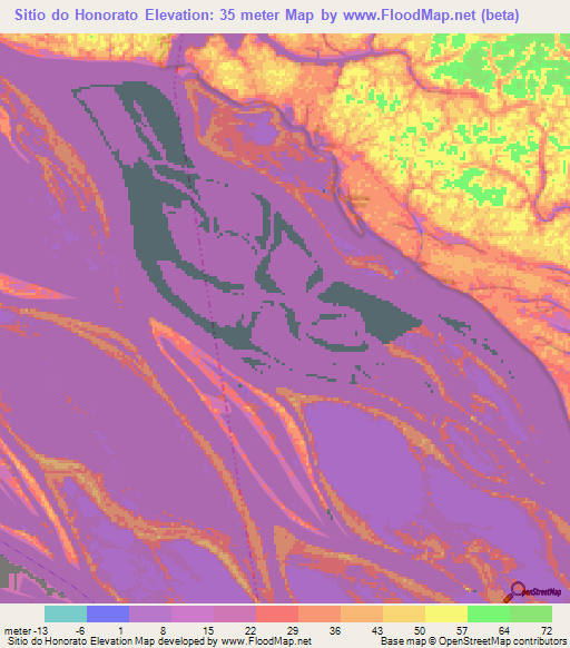 Sitio do Honorato,Brazil Elevation Map