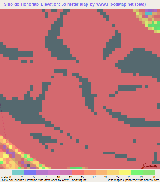Sitio do Honorato,Brazil Elevation Map