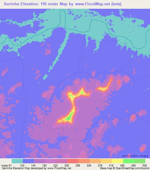 Serrinha,Brazil Elevation Map