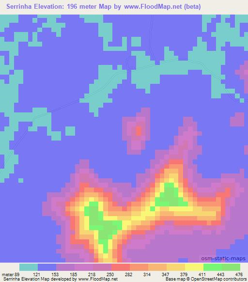 Serrinha,Brazil Elevation Map