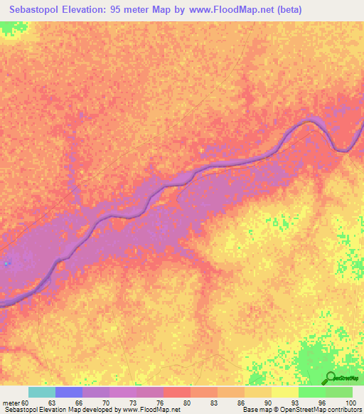 Sebastopol,Brazil Elevation Map