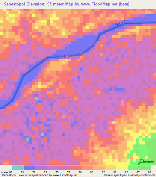 Sebastopol,Brazil Elevation Map