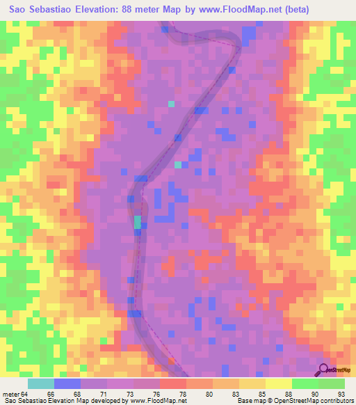 Sao Sebastiao,Brazil Elevation Map