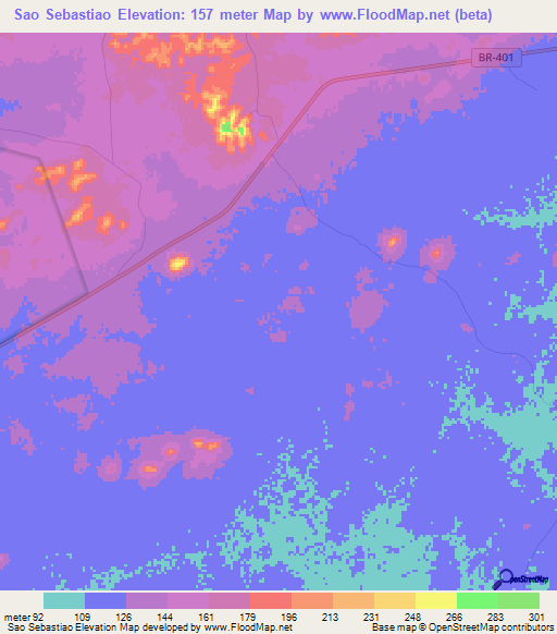 Sao Sebastiao,Brazil Elevation Map