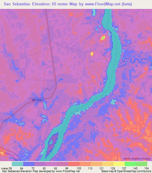 Sao Sebastiao,Brazil Elevation Map