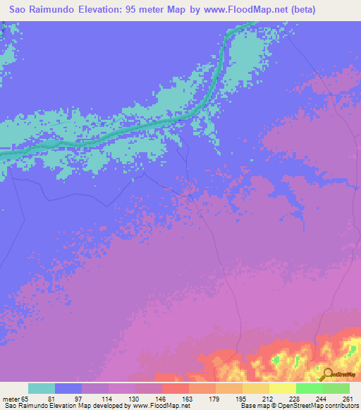 Sao Raimundo,Brazil Elevation Map