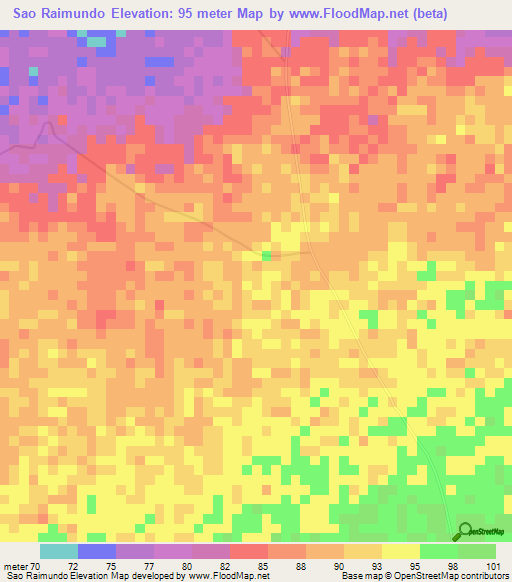 Sao Raimundo,Brazil Elevation Map