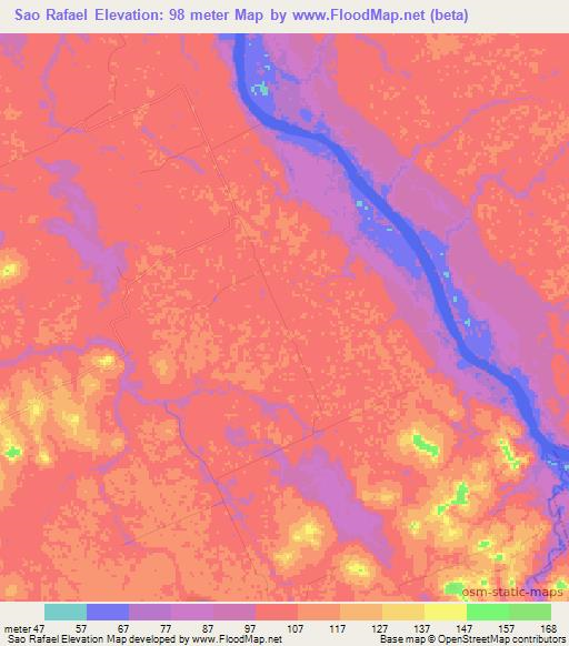 Sao Rafael,Brazil Elevation Map